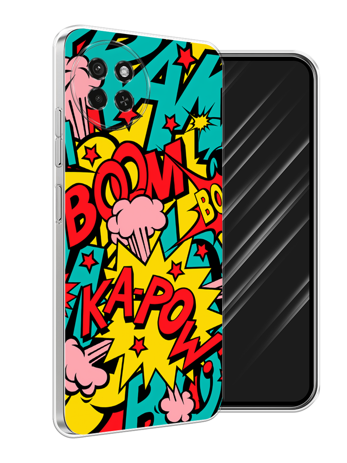 

Чехол Awog на Itel S23 "Постер pop art", Бирюзовый;желтый;красный, 3201450-1
