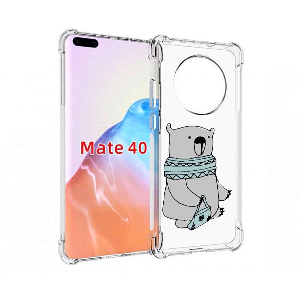 

Чехол MyPads Tocco для Huawei Mate 40 Модный медведь, Прозрачный, Tocco