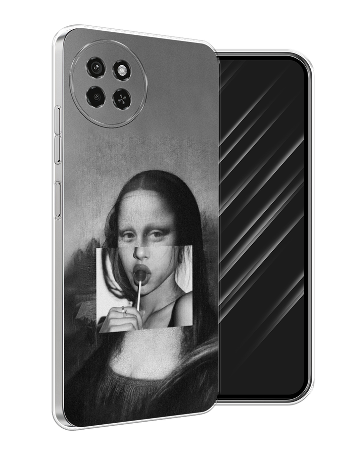 

Чехол Awog на Itel S23 "Mona Lisa sucking lollipop", Серый, 3201450-1