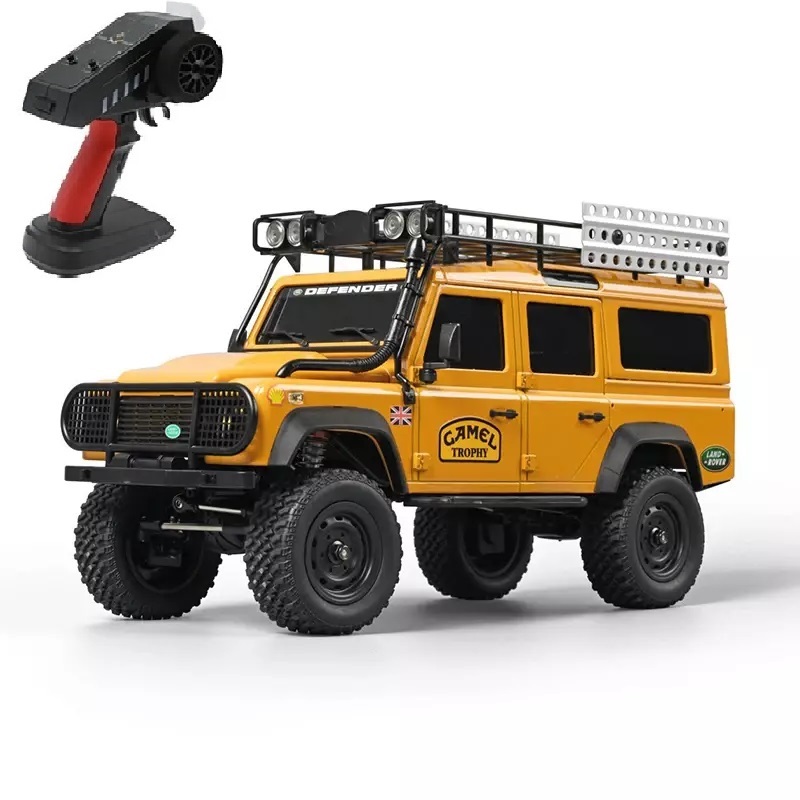 Радиоуправляемый внедорожник MN MODEL Land Rover Defender 4WD 1:18 2.4G MN-111YELLOW внедорожник bruder land rover defender с прицепом и лошадью