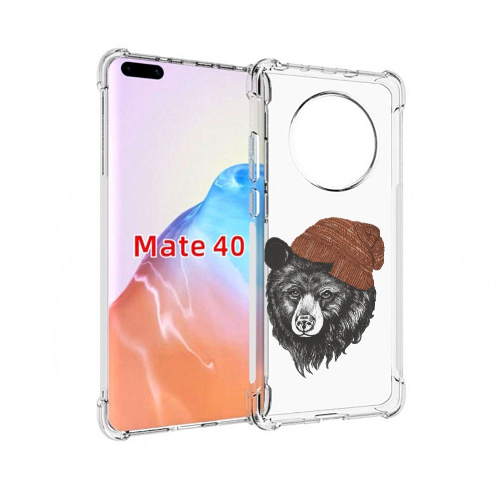 

Чехол MyPads Tocco для Huawei Mate 40 Медведь в шапке 2, Прозрачный, Tocco