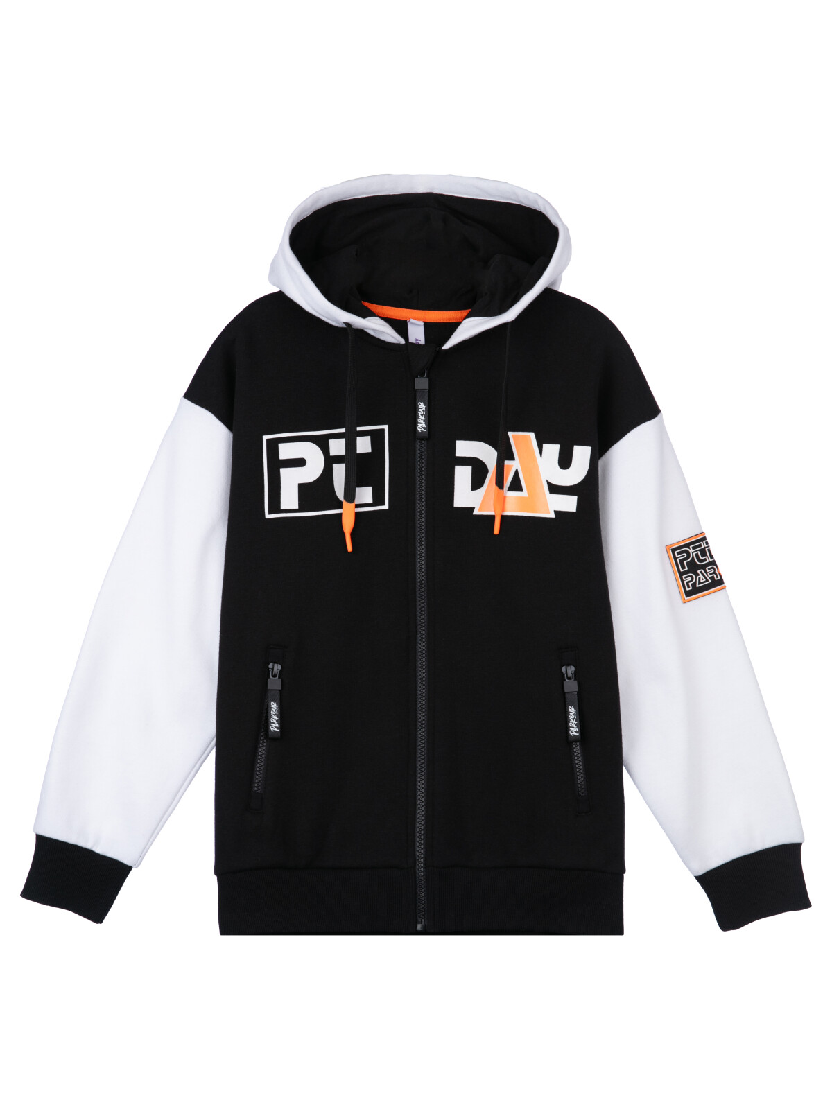 

Толстовка детская PlayToday 12411072, черный; белый, 170, 12411072