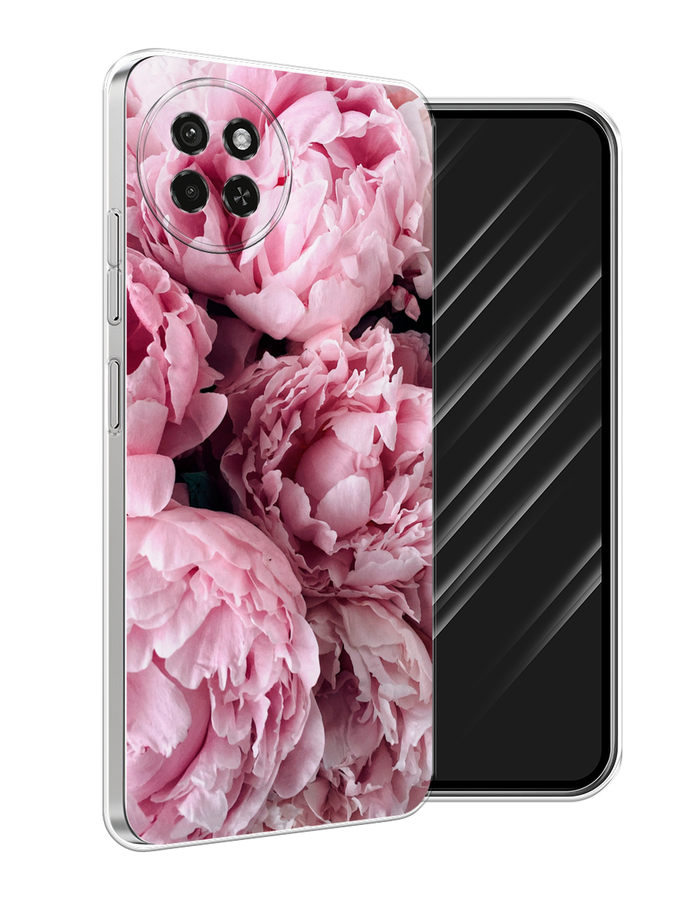 

Чехол Awog на Itel S23 "Нежные пионы", Розовый;черный;белый, 3201450-1