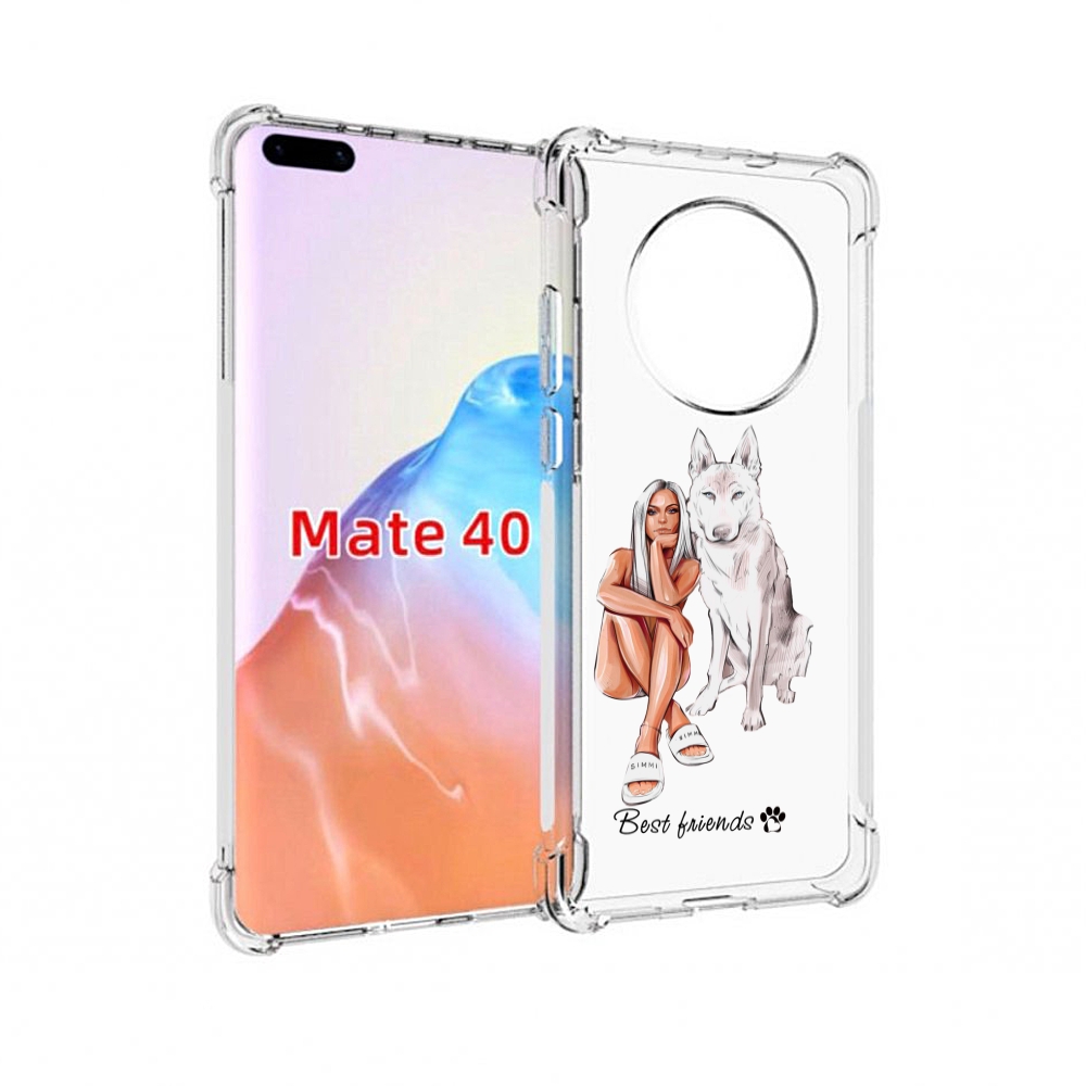 

Чехол MyPads Tocco для Huawei Mate 40 Лучшие-друзья, Прозрачный, Tocco
