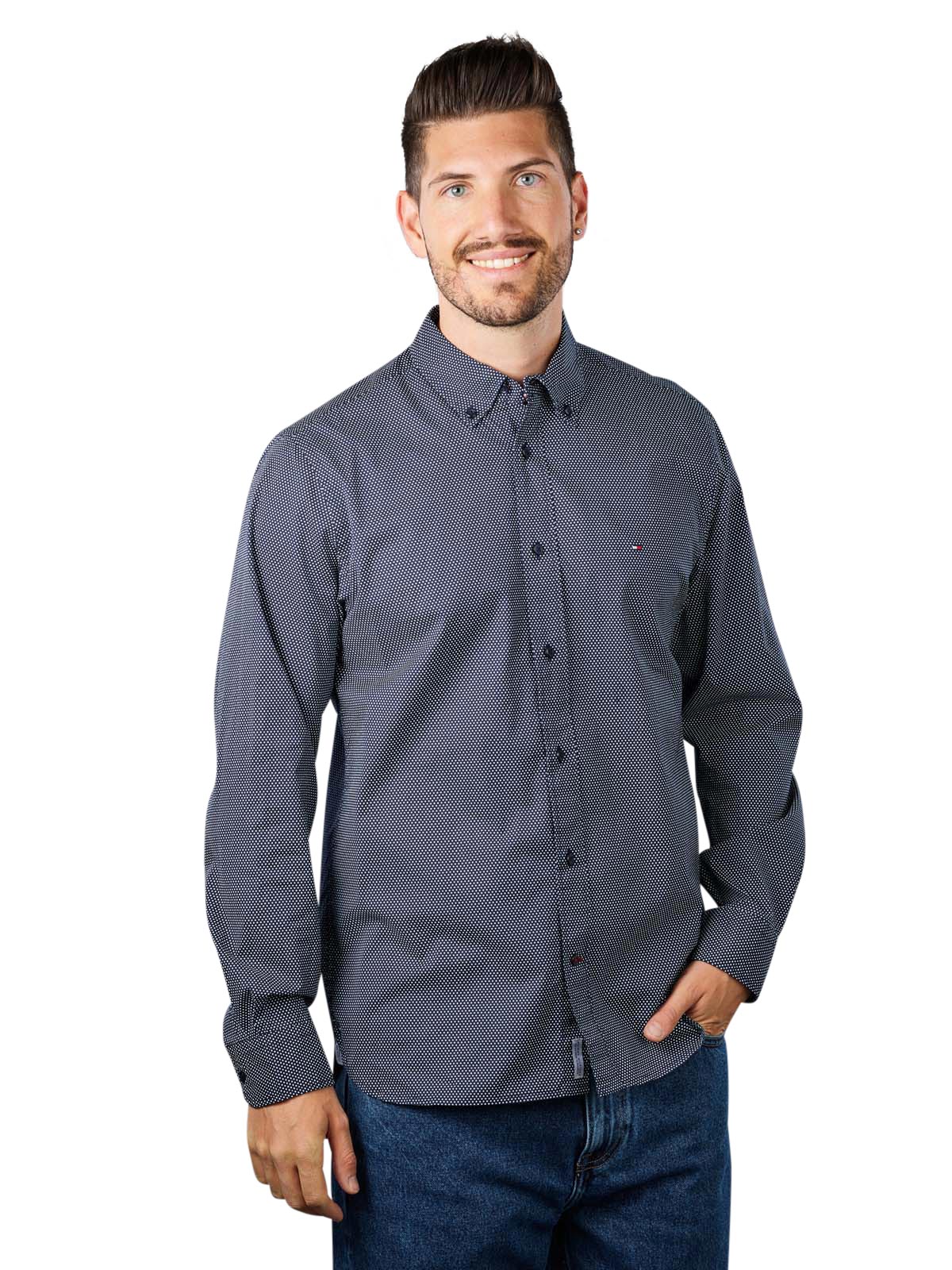 Рубашка мужская Tommy Hilfiger MW0MW25036 синяя S 10990₽