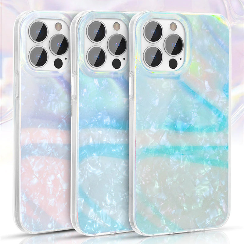 

Чехол PQY Epoxy для iPhone 13 Pro Max Белый, Разноцветный