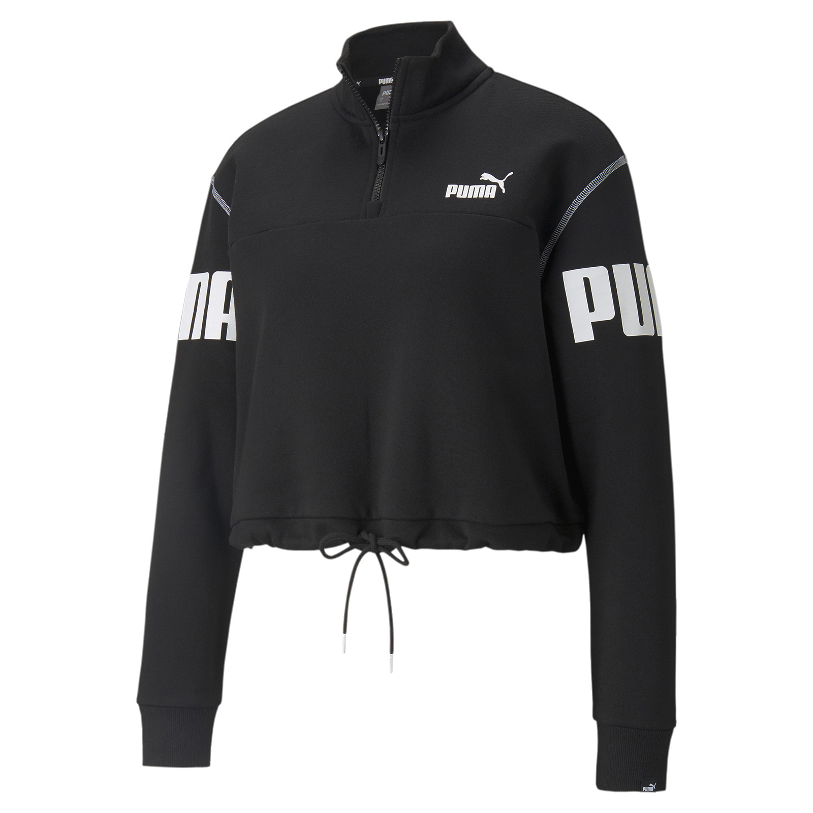 

Свитшот женский PUMA Power Half-Zip Crew Fl черный XS, Power Half-Zip Crew Fl