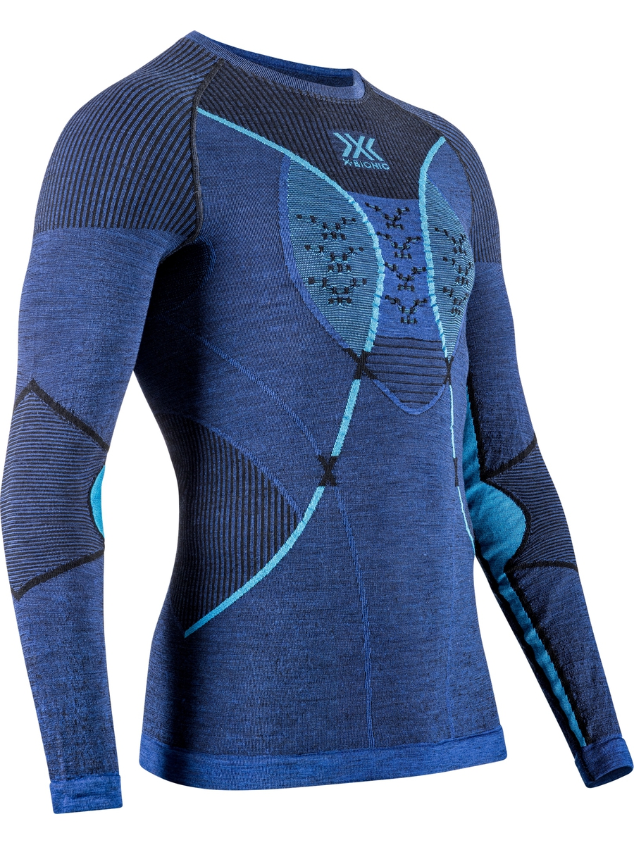 Термолонгслив мужской X-BIONIC Merino Shirt RN Lg Sl XL dark ocean/sky blue