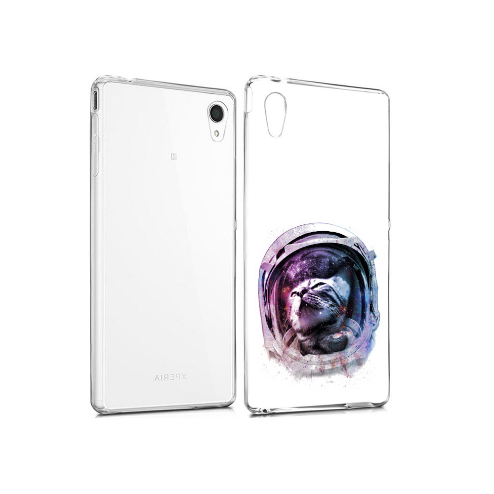 

Чехол MyPads Tocco для Sony Xperia M4 Aqua кот в шлеме (PT41841.249.396), Прозрачный, Tocco