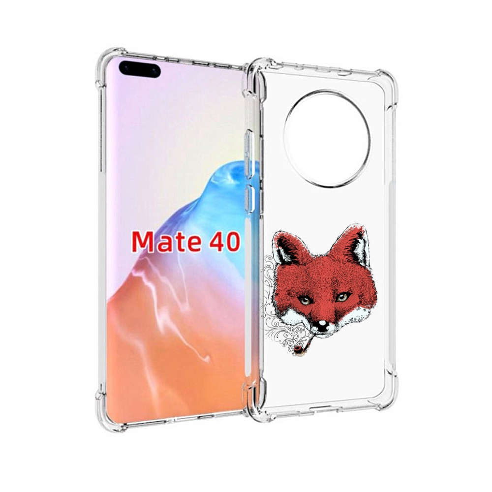 Чехол MyPads Tocco для Huawei Mate 40 Лис с трубкой