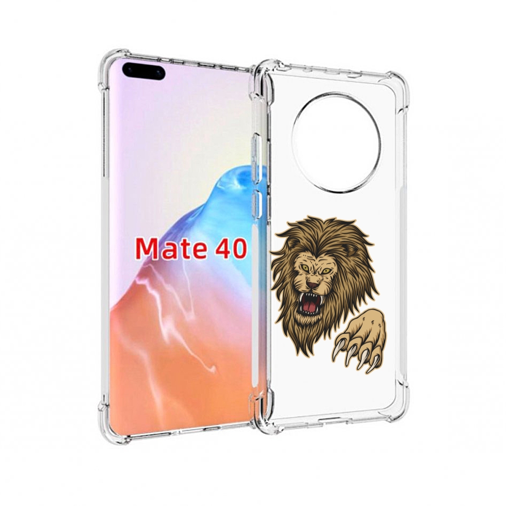 

Чехол MyPads Tocco для Huawei Mate 40 Лев-завоеватель мужской, Прозрачный, Tocco
