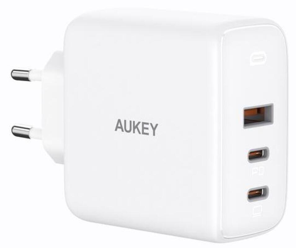 Зарядное устройство Aukey Omnia 90W 3-Port with GaN Fast Technology & PD 3.0 USB-C White