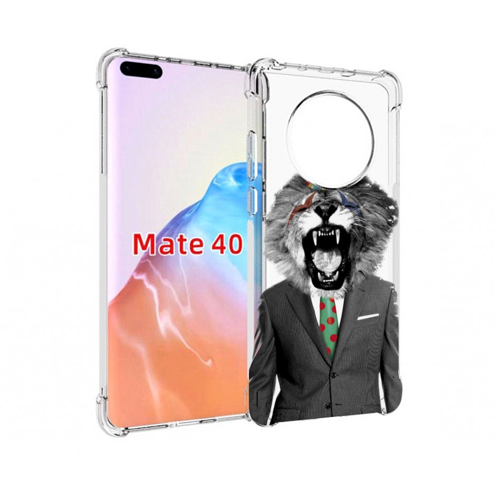 Чехол MyPads Tocco для Huawei Mate 40 Лев в галстуке