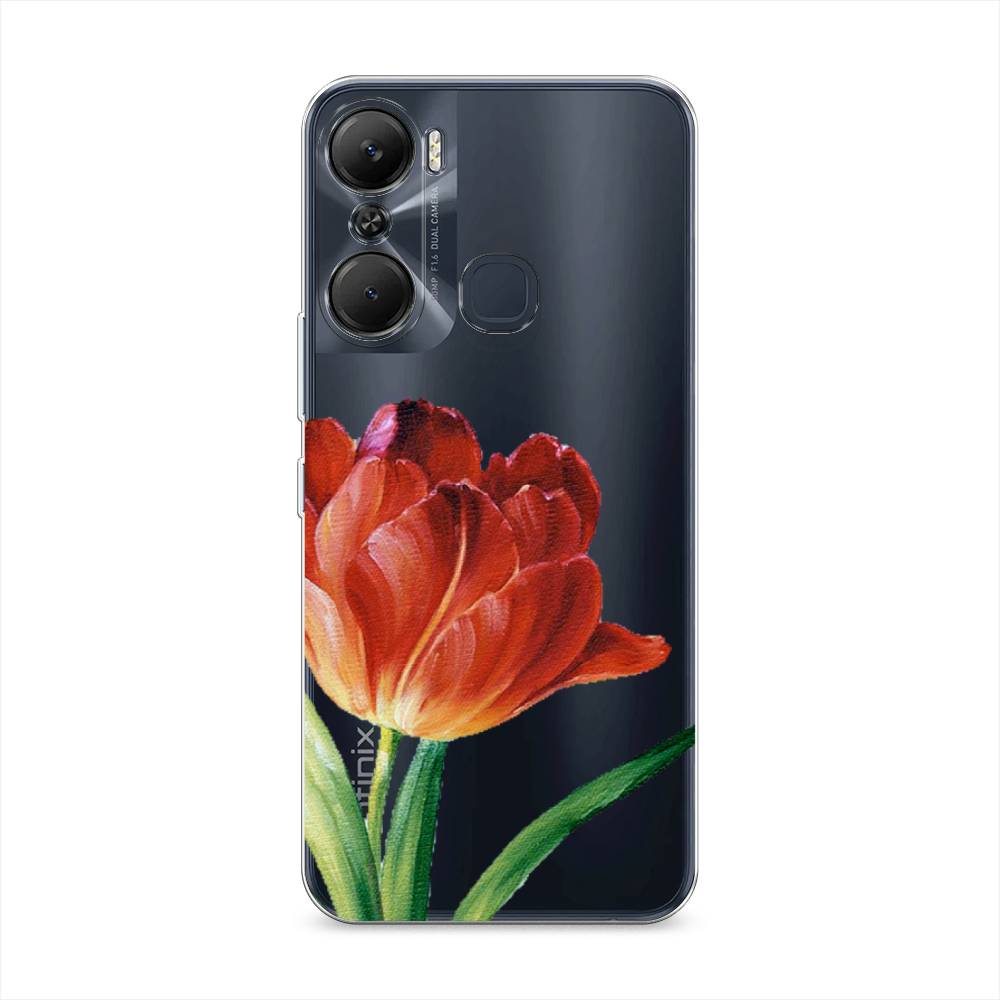 

Чехол Awog на Infinix Hot 12 Pro / Инфиникс Хот 12 Про "Красный тюльпан", Оранжевый;зеленый, 3102450-8