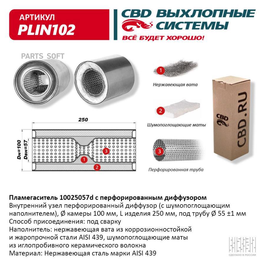 

Пламегаситель с диффузором 250х55х100