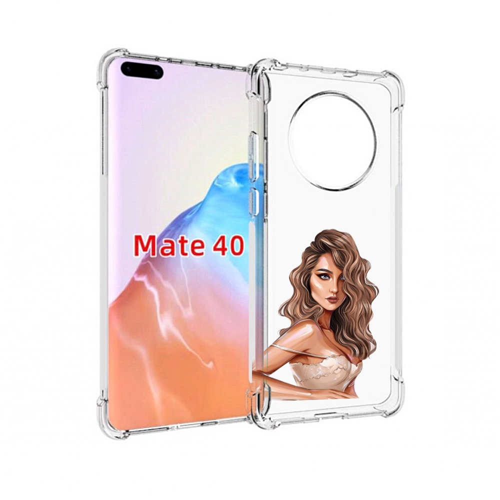 

Чехол MyPads Tocco для Huawei Mate 40 Кудрявая-девушка женский, Прозрачный, Tocco