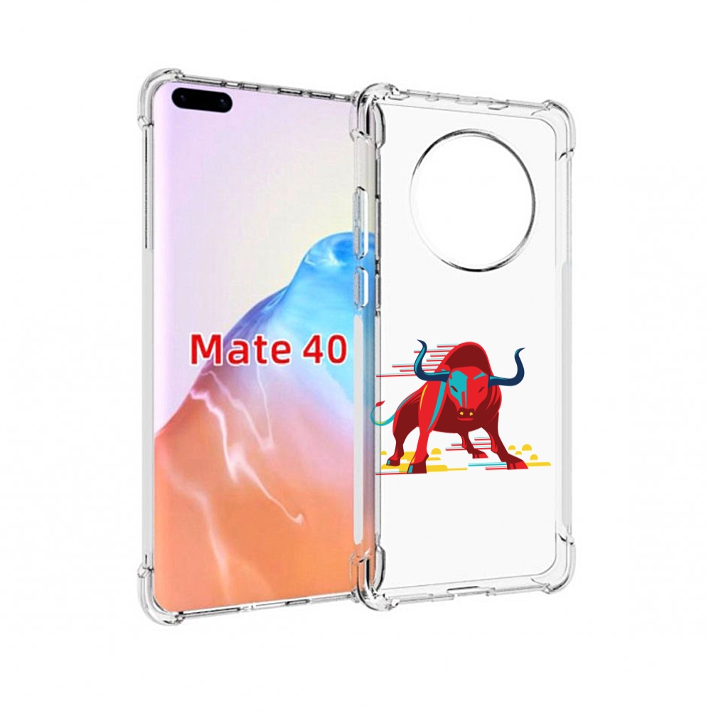

Чехол MyPads Tocco для Huawei Mate 40 Красный-бык, Прозрачный, Tocco