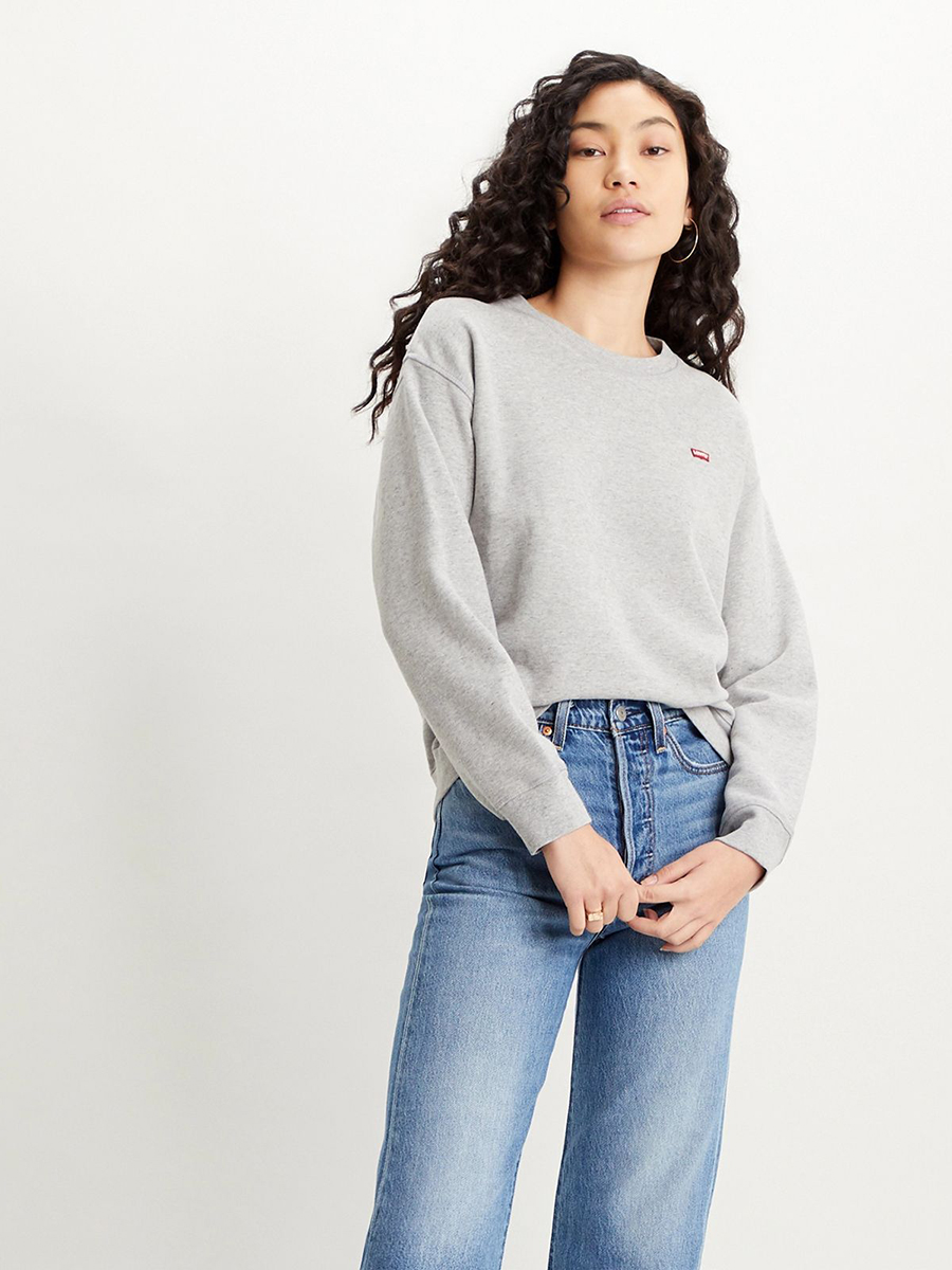 

Свитшот женский Levi's Standard Crew белый 2XS, Standard Crew