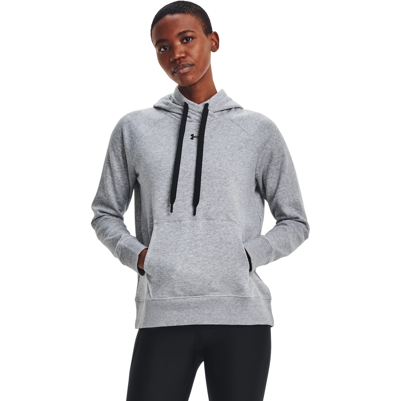 фото Толстовка женская under armour rival fleece hb серая l