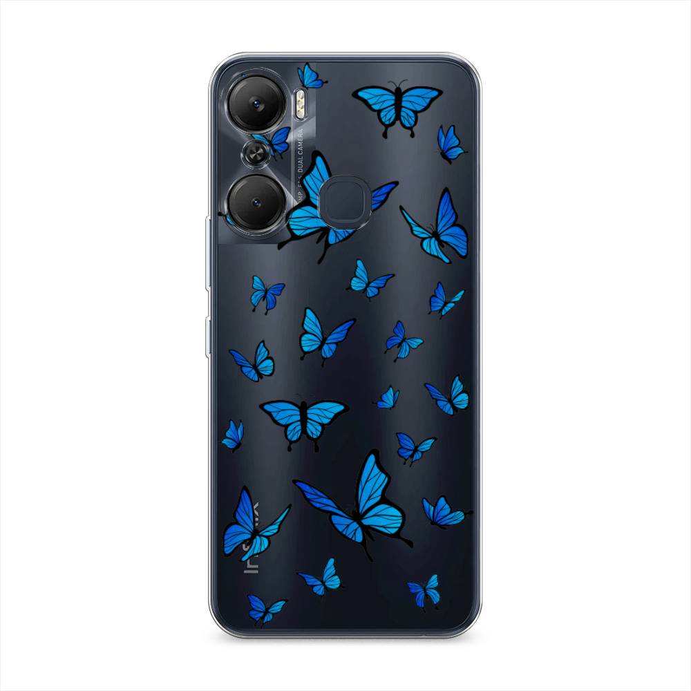 

Чехол Awog на Infinix Hot 12 Pro / Инфиникс Хот 12 Про "Синие бабочки", Синий;белый, 3102450-1