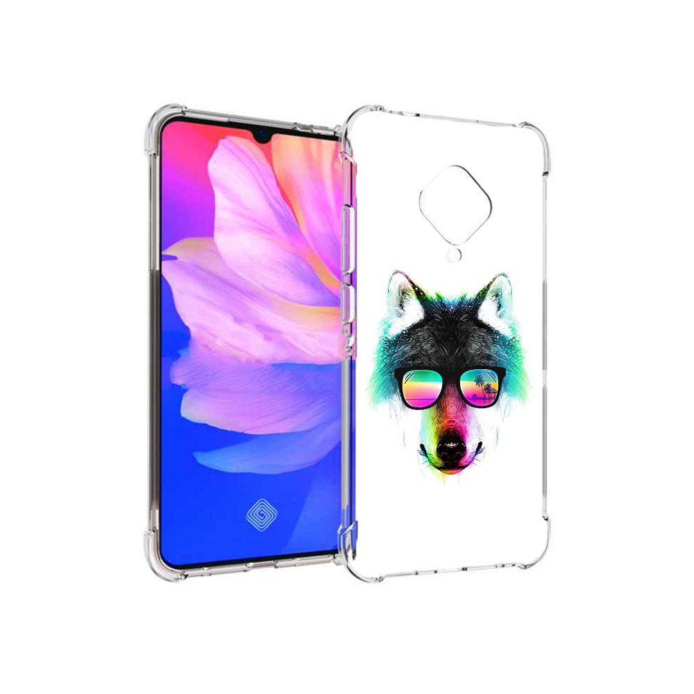 

Чехол MyPads Tocco для Vivo V17 радужный волк (PT147343.378.567), Прозрачный, Tocco