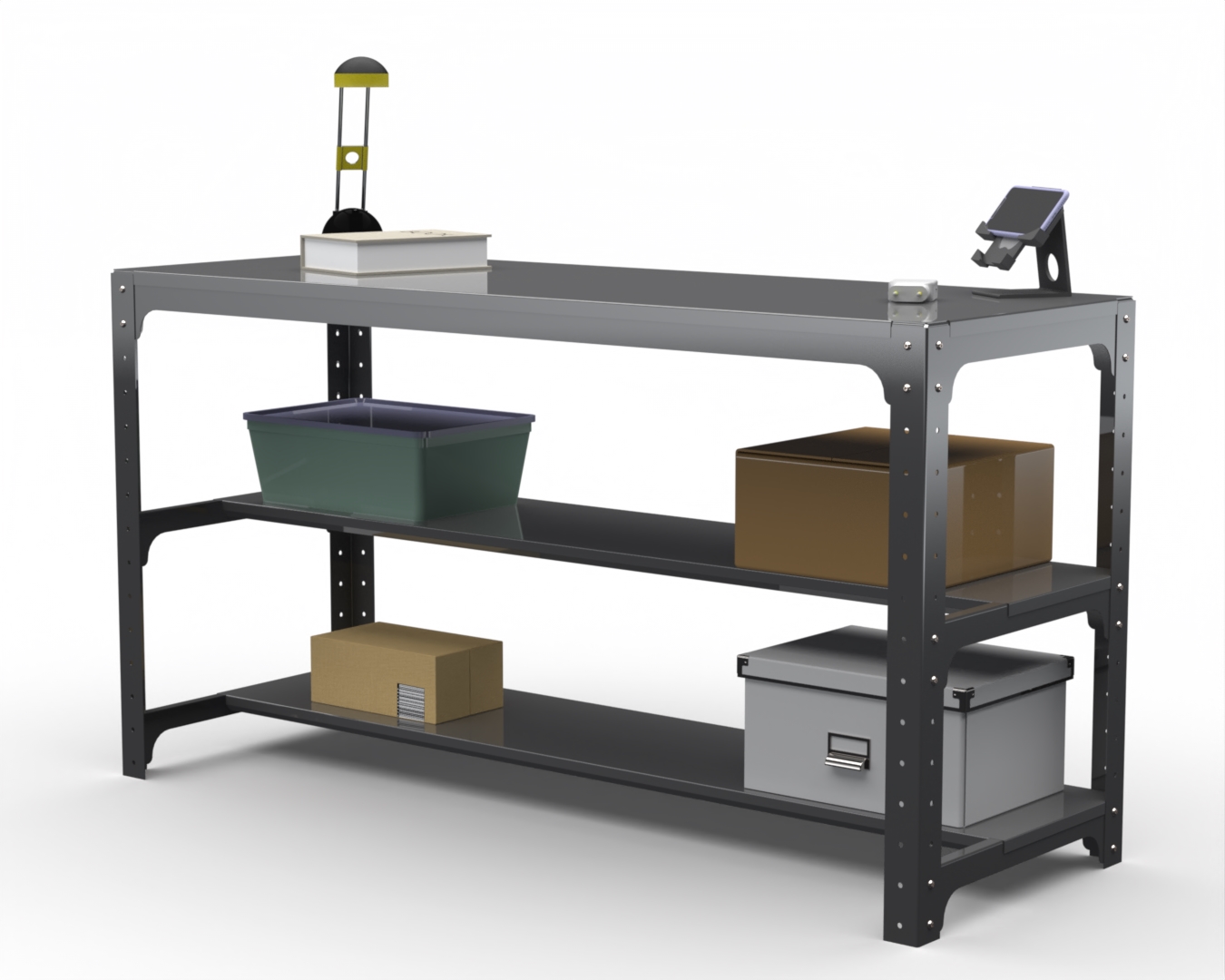 

Стол металлический Metalex серия KIT 750х1400х600 (две полки) (серый)
