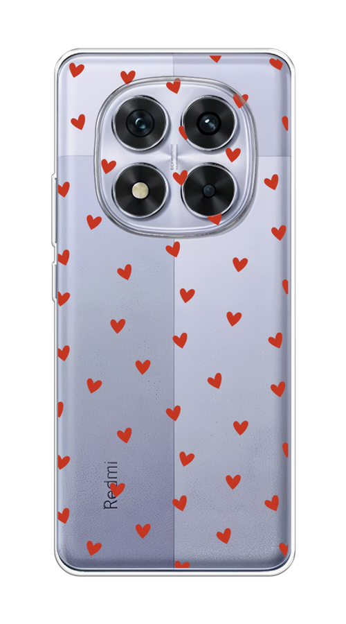 

Чехол на Xiaomi Redmi Note 14 Pro 5G "Red hearts", Красный;прозрачный, 323950-1