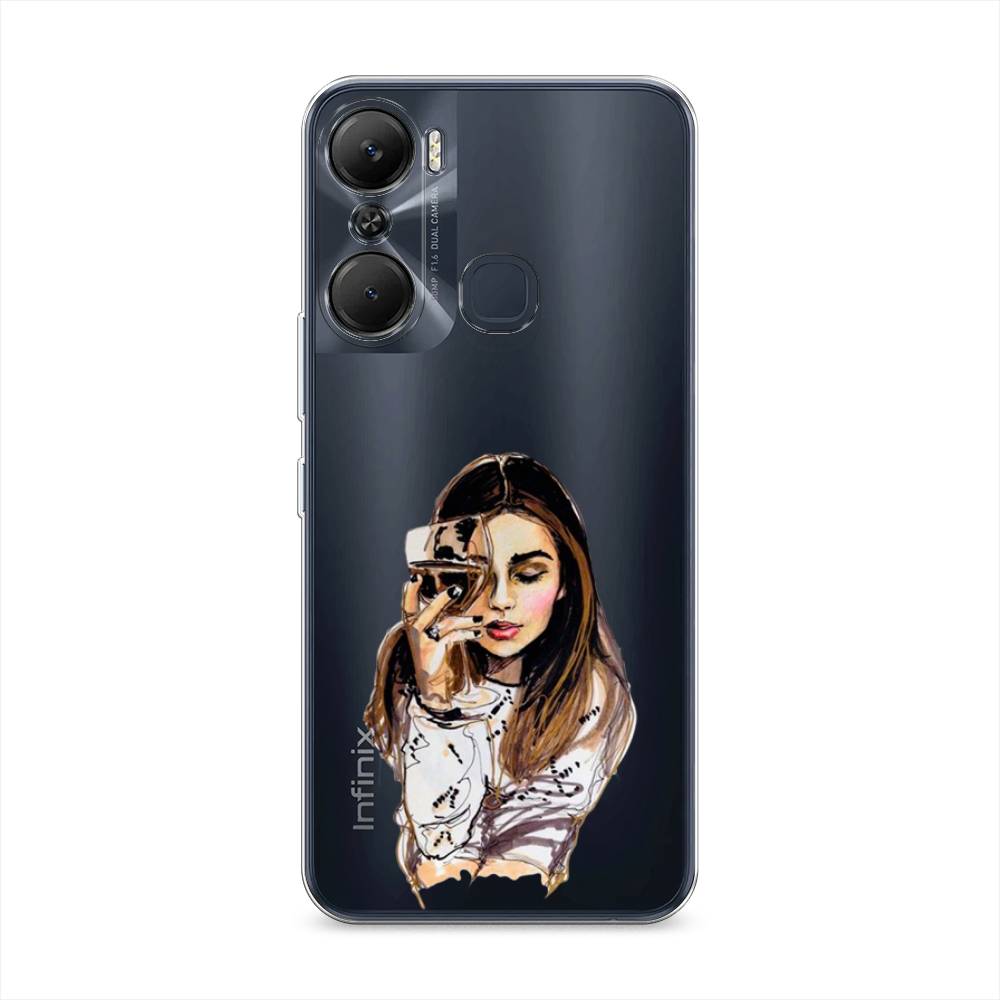 

Чехол Awog на Infinix Hot 12 Pro / Инфиникс Хот 12 Про "Девушка с бокалом", Коричневый;прозрачный;бежевый, 3102450-7