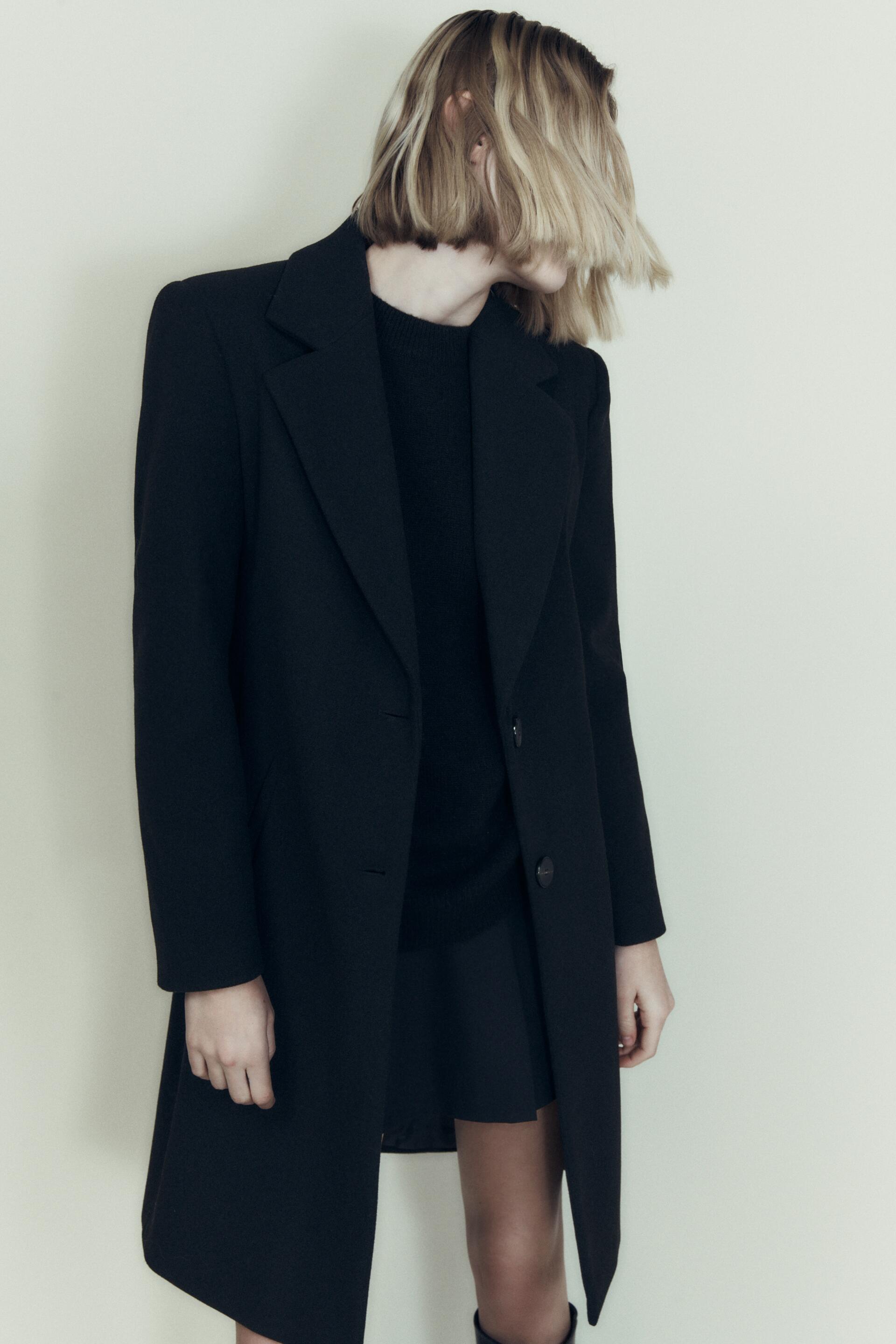 

Пальто женское ZARA 03046702 черное XL (доставка из-за рубежа), Черный, 03046702