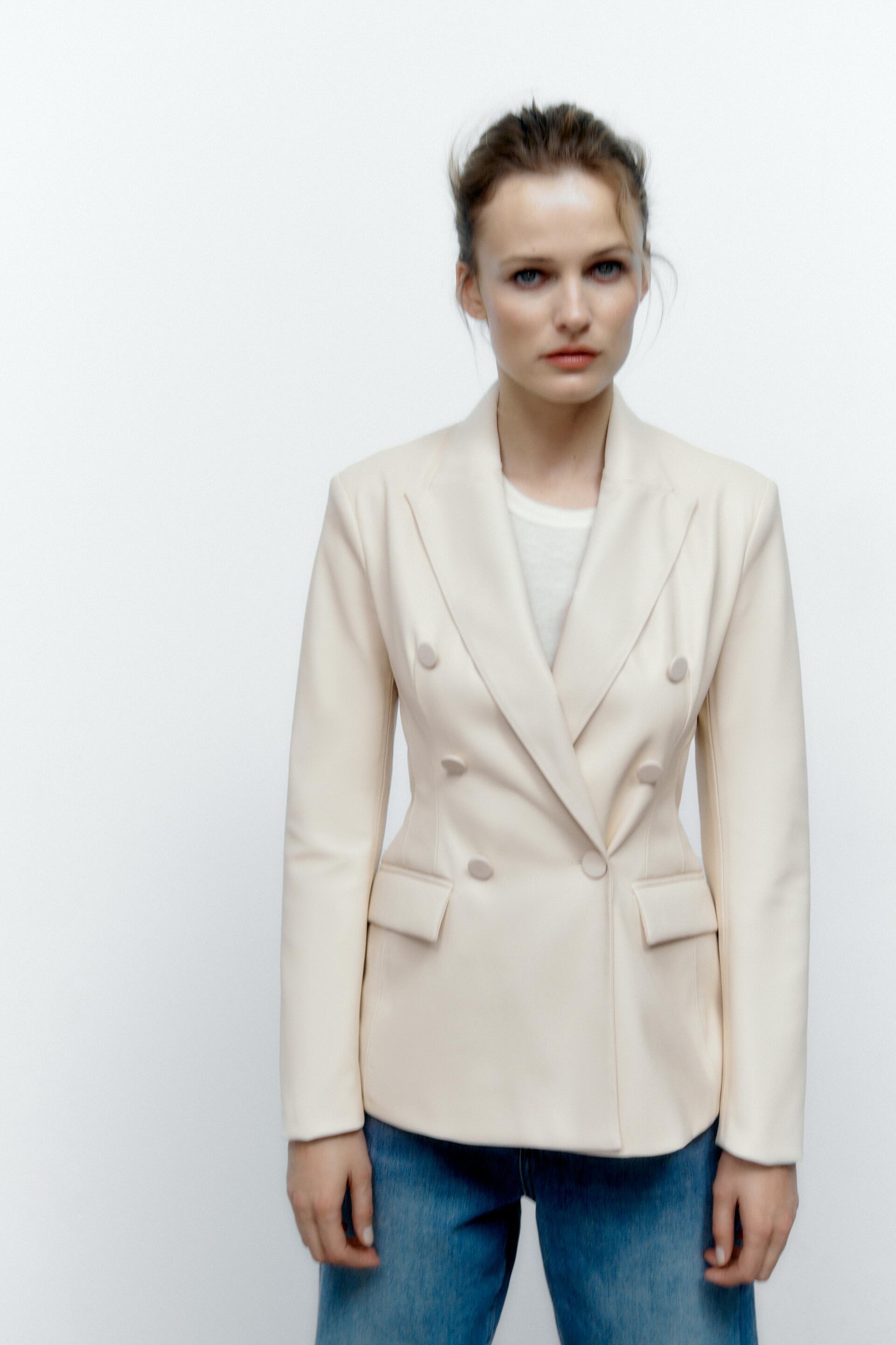 

Пиджак женский ZARA 03046573 белый XS, 03046573