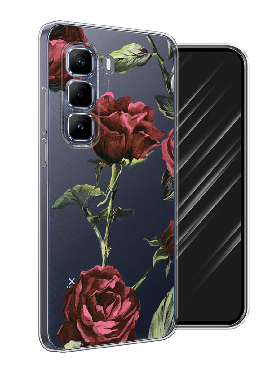 

Чехол Awog на Infinix Hot 50 Pro "Бордовые розы фон", Бордовый, 3106950-1