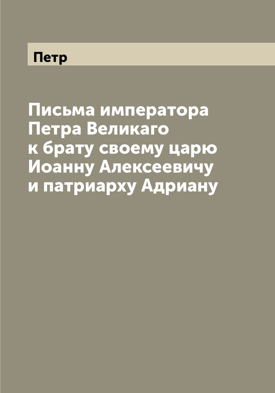 

Книга Письма императора Петра Великаго к брату своему царю Иоанну Алексеевичу и патриар...