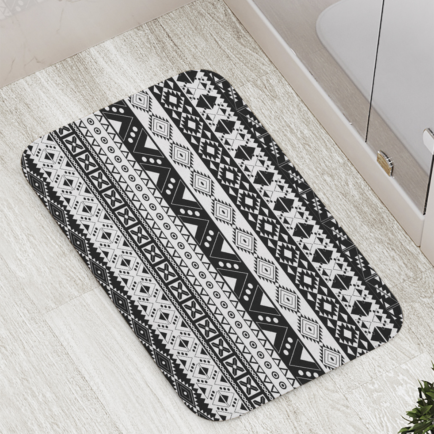 

Коврик JoyArty "Геометрический орнамент" для ванной, сауны, бассейна, 77х52 см, Геометрический орнамент в этническом стиле
