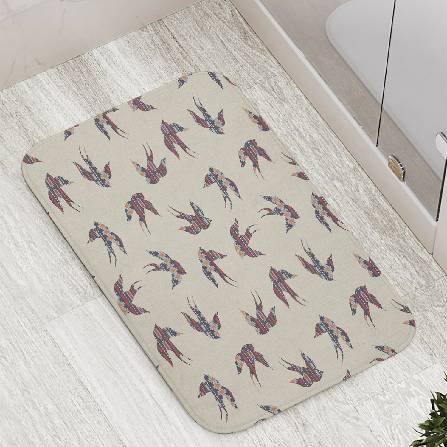 

Коврик противоскользящий JoyArty "Этнические ласточки" для ванной, сауны, бассейна,77х52см, Этнические ласточки