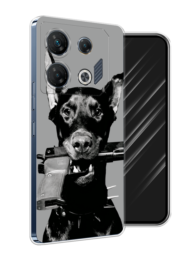 

Чехол Awog на Infinix GT 10 Pro "Доберман", Серый, 3104850-1