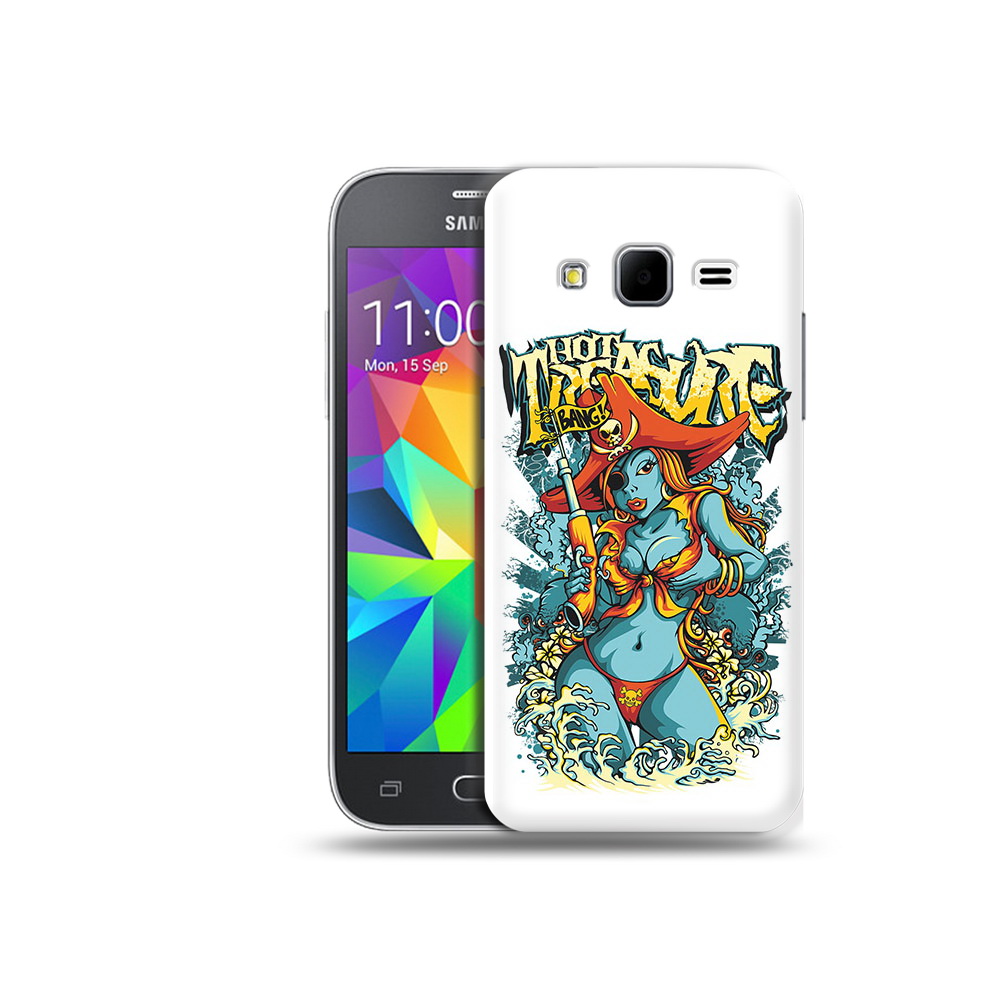 

Чехол MyPads Tocco для Samsung Galaxy Core Prime нарисованная синяя девушка комикс, Прозрачный, Tocco