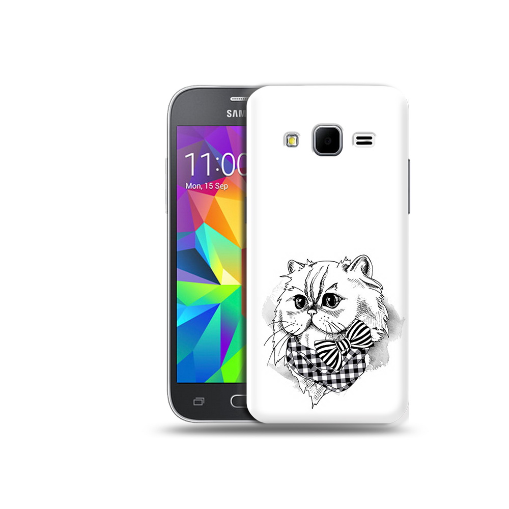 

Чехол MyPads Tocco для Samsung Galaxy Core Prime нарисованная красивая кошечка, Прозрачный, Tocco