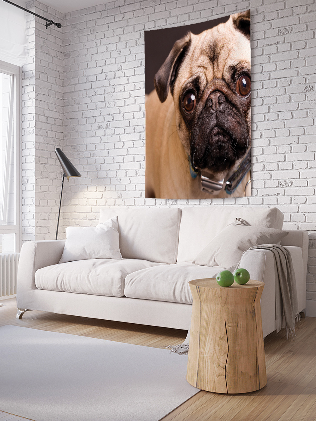 

Вертикальное фотопанно на стену JoyArty Доверчивый мопс 150x200 см, Доверчивый мопс