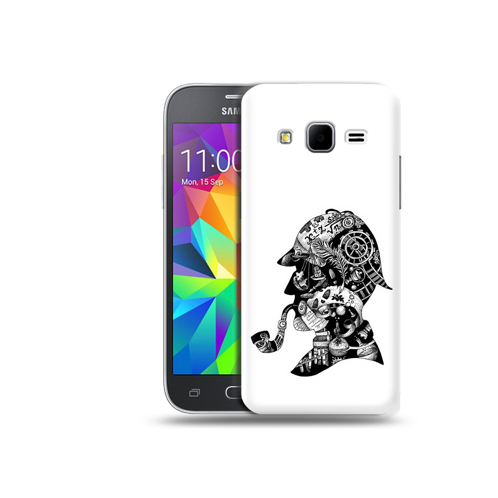 

Чехол MyPads Tocco для Samsung Galaxy Core Prime мужчина с трубкой абстракция, Прозрачный, Tocco