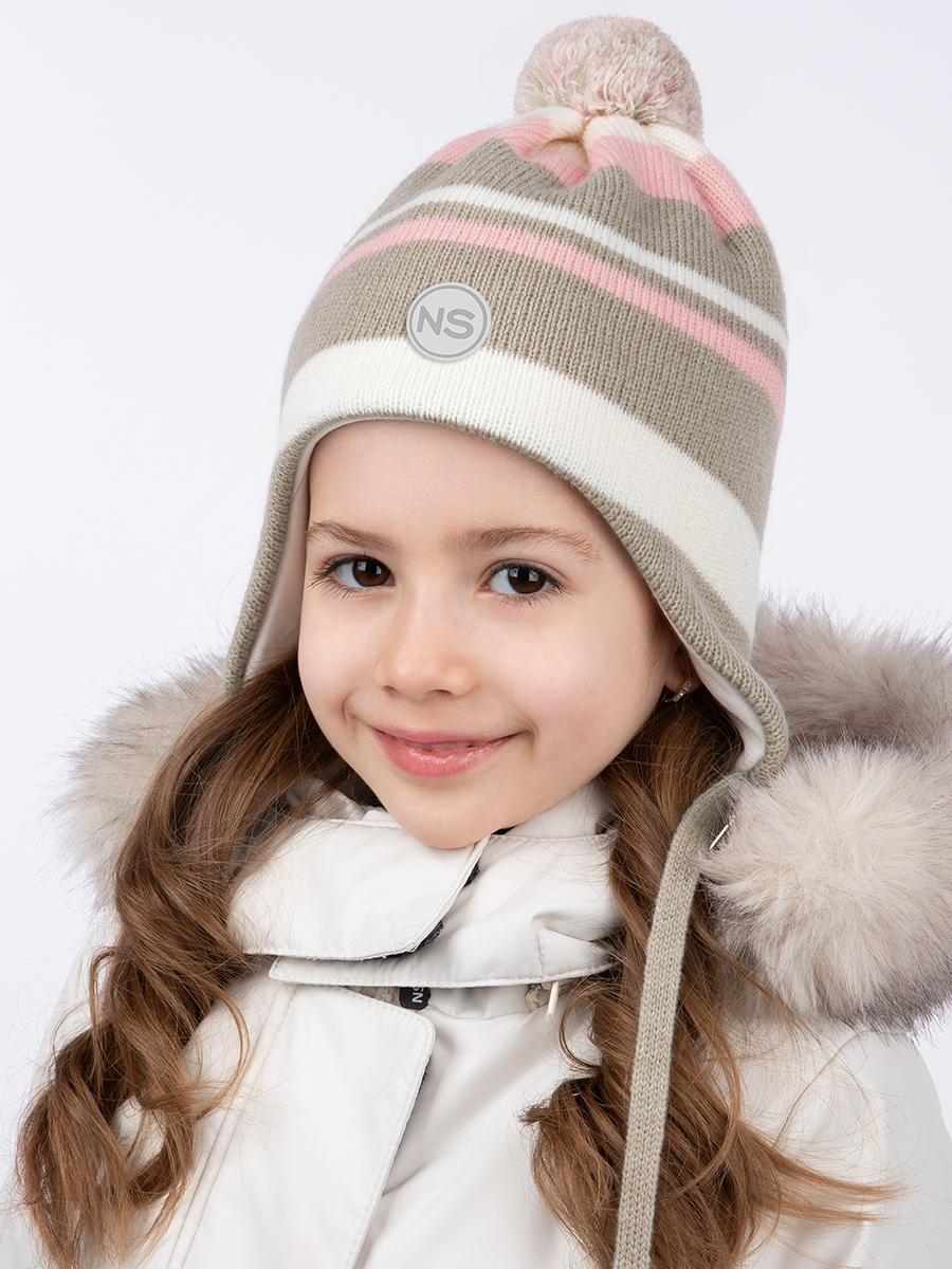 

Шапка детская NIKASTYLE 11з15424, бежевый; розовый, 50-54, 11з15424