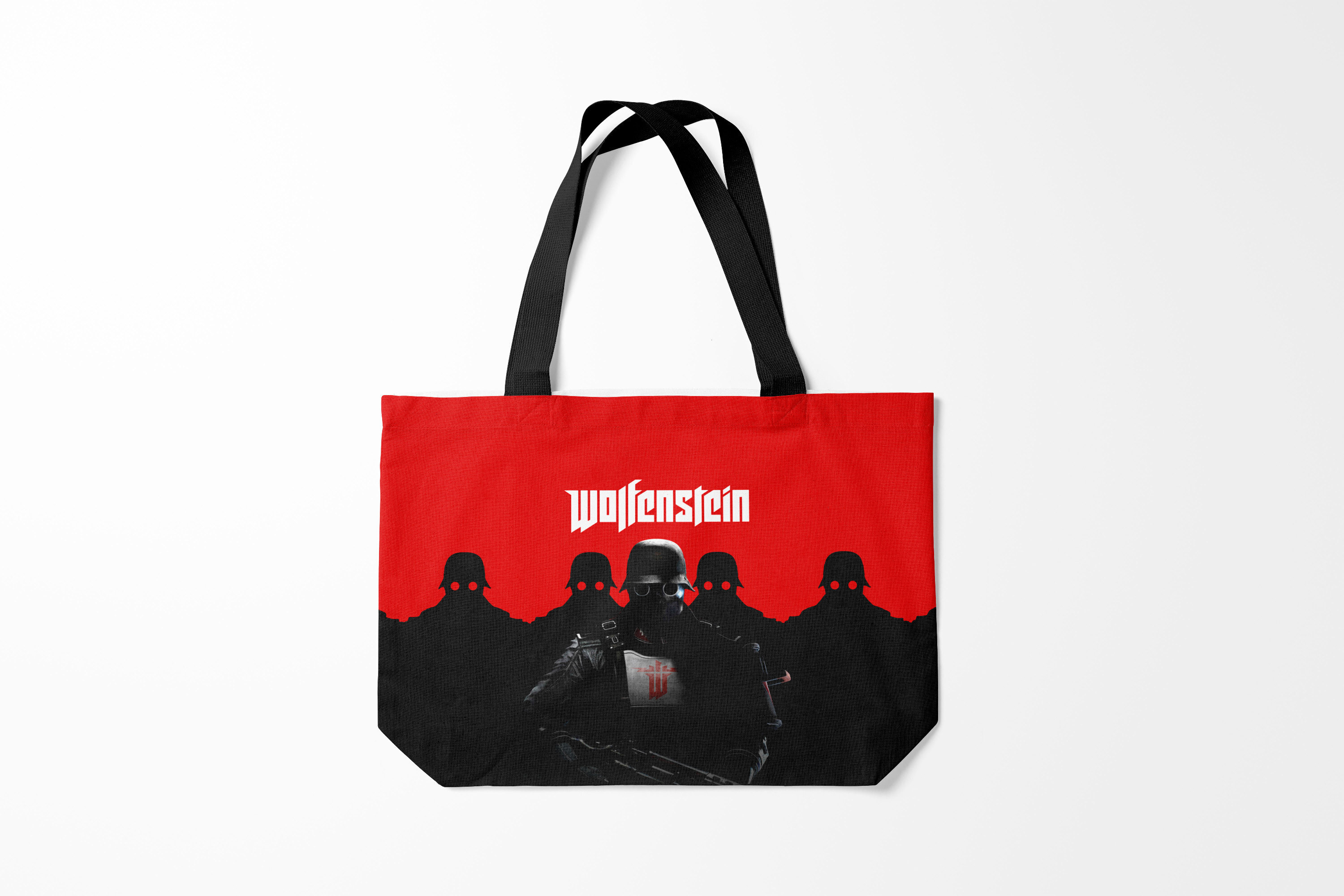

Сумка шoппер унисекс Burnettie Wolfenstein, черный; красный, Wolfenstein