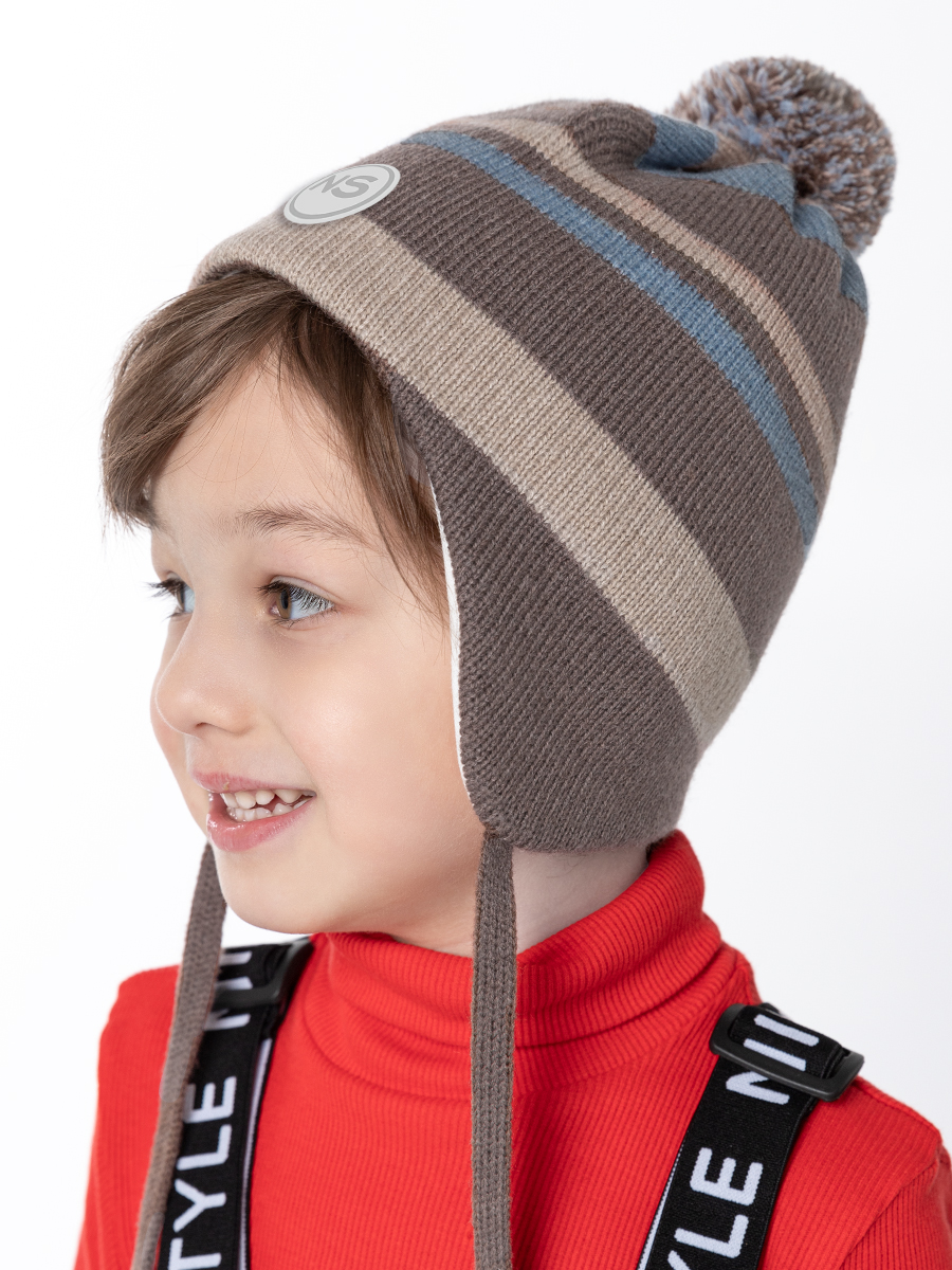 

Шапка детская NIKASTYLE 11з15424, коричневый; голубой, 50-54, 11з15424