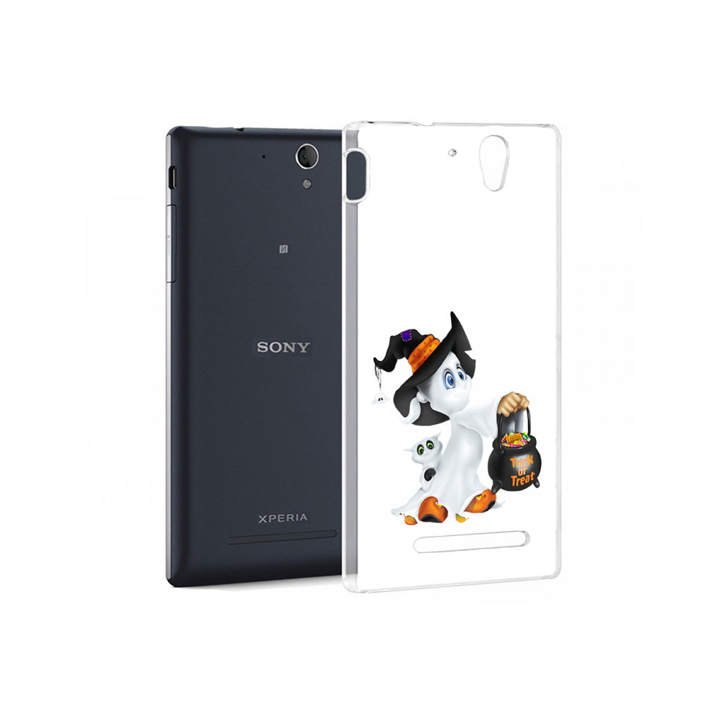

Чехол MyPads Tocco для Sony Xperia C3 Маленький призрак (PT18760.251.113), Прозрачный, Tocco