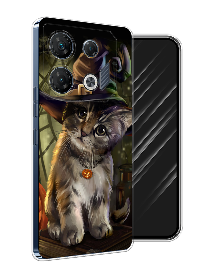 

Чехол Awog на Infinix GT 10 Pro "Кот на Хэллоуин", Зеленый;серый, 3104850-1