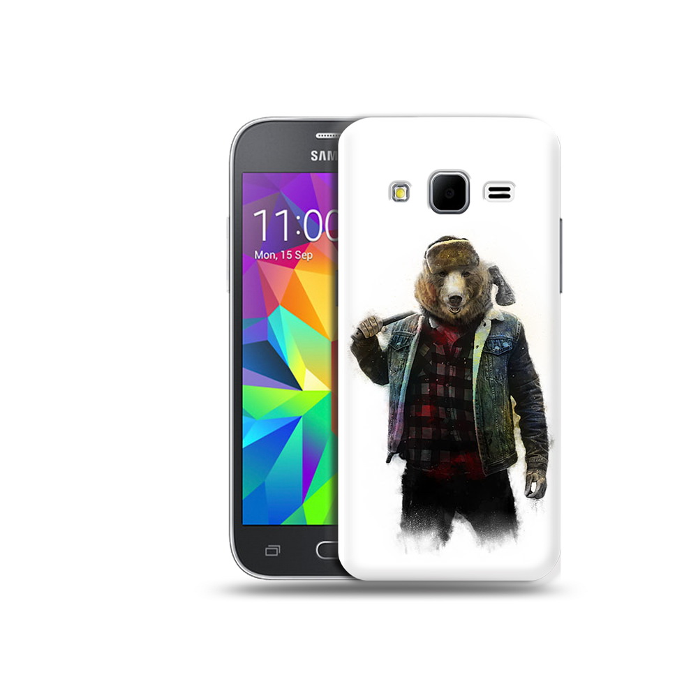 

Чехол MyPads Tocco для Samsung Galaxy Core Prime медведь с топором (PT11933.566.469), Прозрачный, Tocco