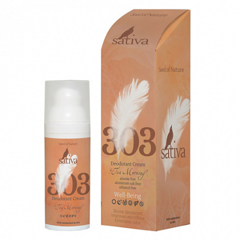 Крем-дезодорант Sativa «Чайное утро» №303, 50мл