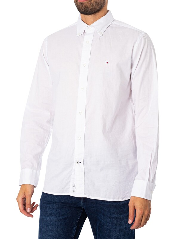 Рубашка мужская Tommy Hilfiger MW0MW25035 белая L 9990₽