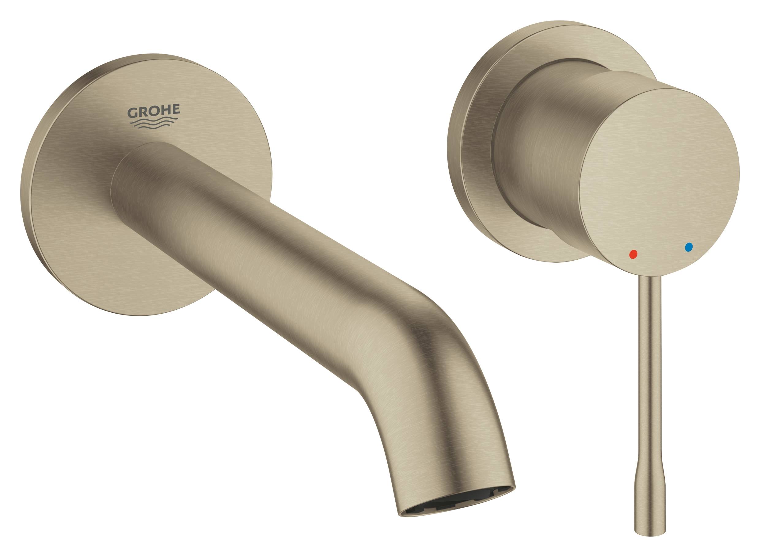 

Смеситель для раковины GROHE Essence на два отверстия M-Size, никель матовый (19408EN1), Золотистый, Essence