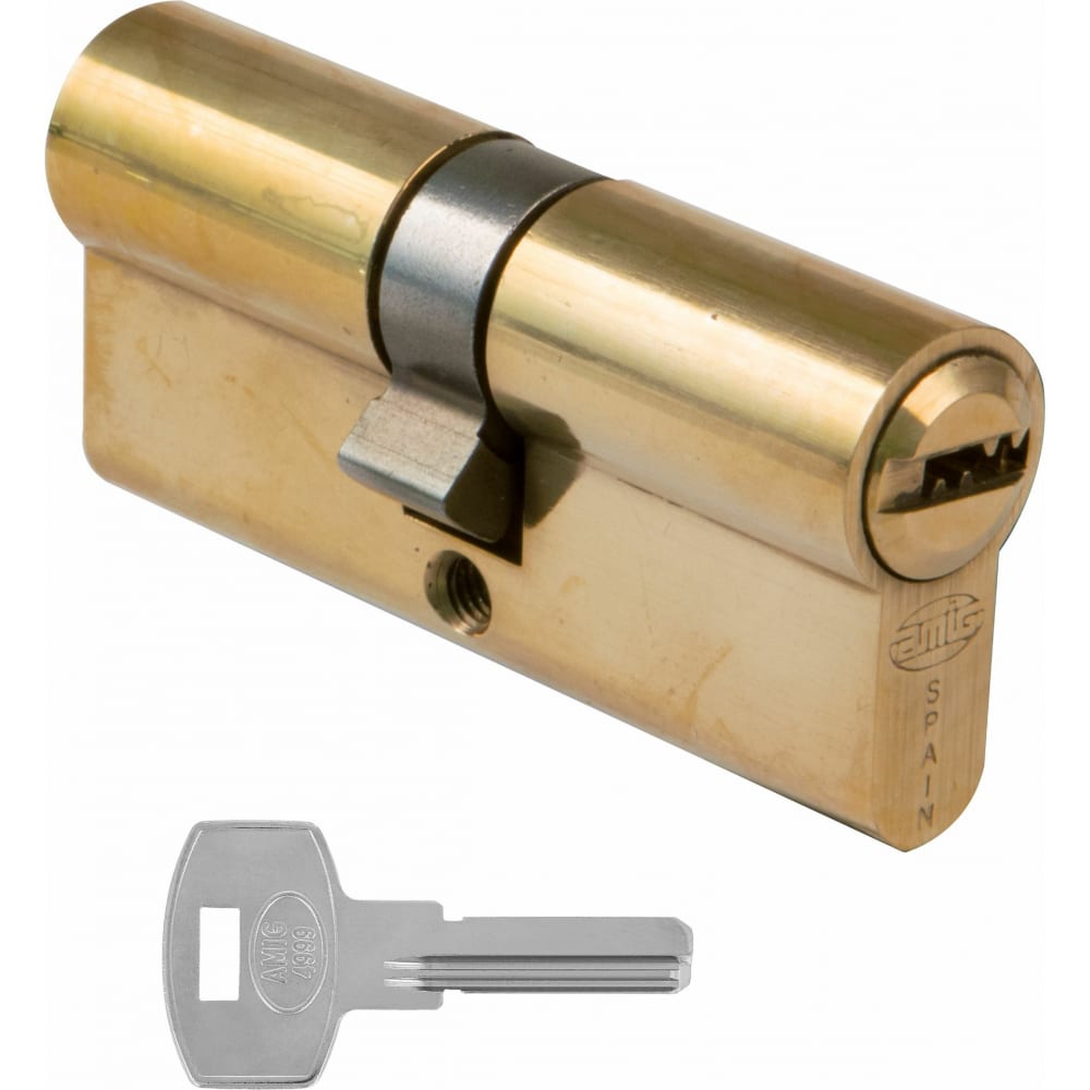 AMIG Цилиндровый механизм полированная латунь 35x35 9800-70 LP (ключ/ключ)