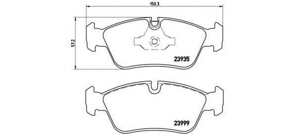 

Тормозные колодки brembo передние дисковые для BMW E87, E90, E91 2004- P06035